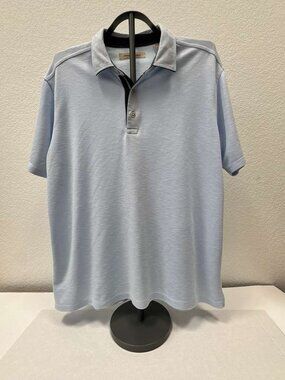 Tommy Bahama Polo Shirt Men XL Blue Modal Blend Short Sleeve Casual